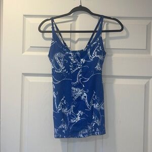 Lole Blue and White Fitted Camisole Top XS
